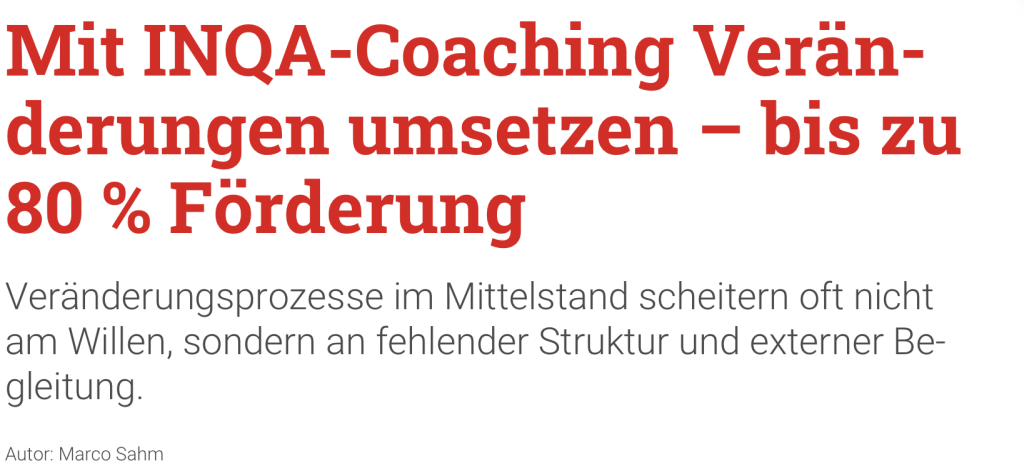 BVMW Artikel INQA Coaching