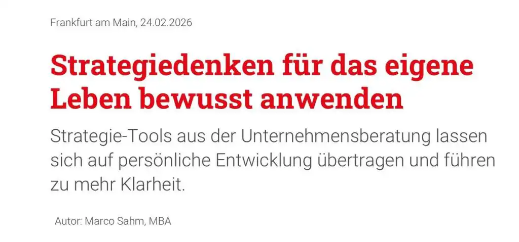 Strategiedenken für das eigene Leben bewusst anwenden